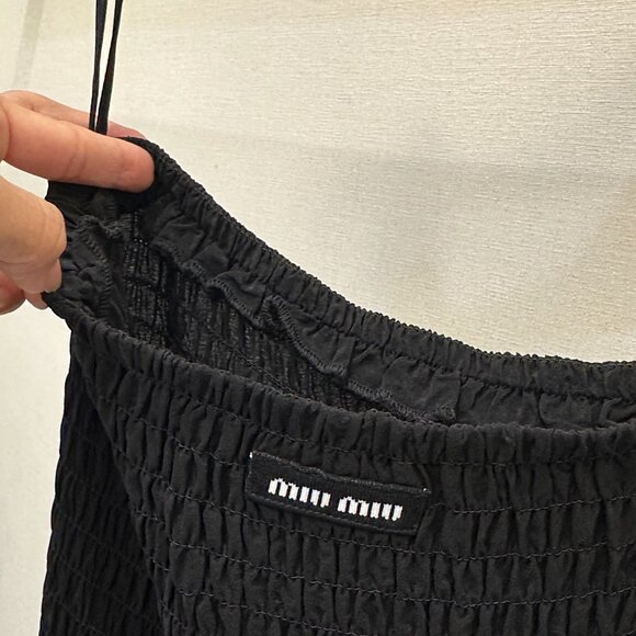 MiuMiu Micro Logo Strapless Puff Dress - Picture 6 of 8